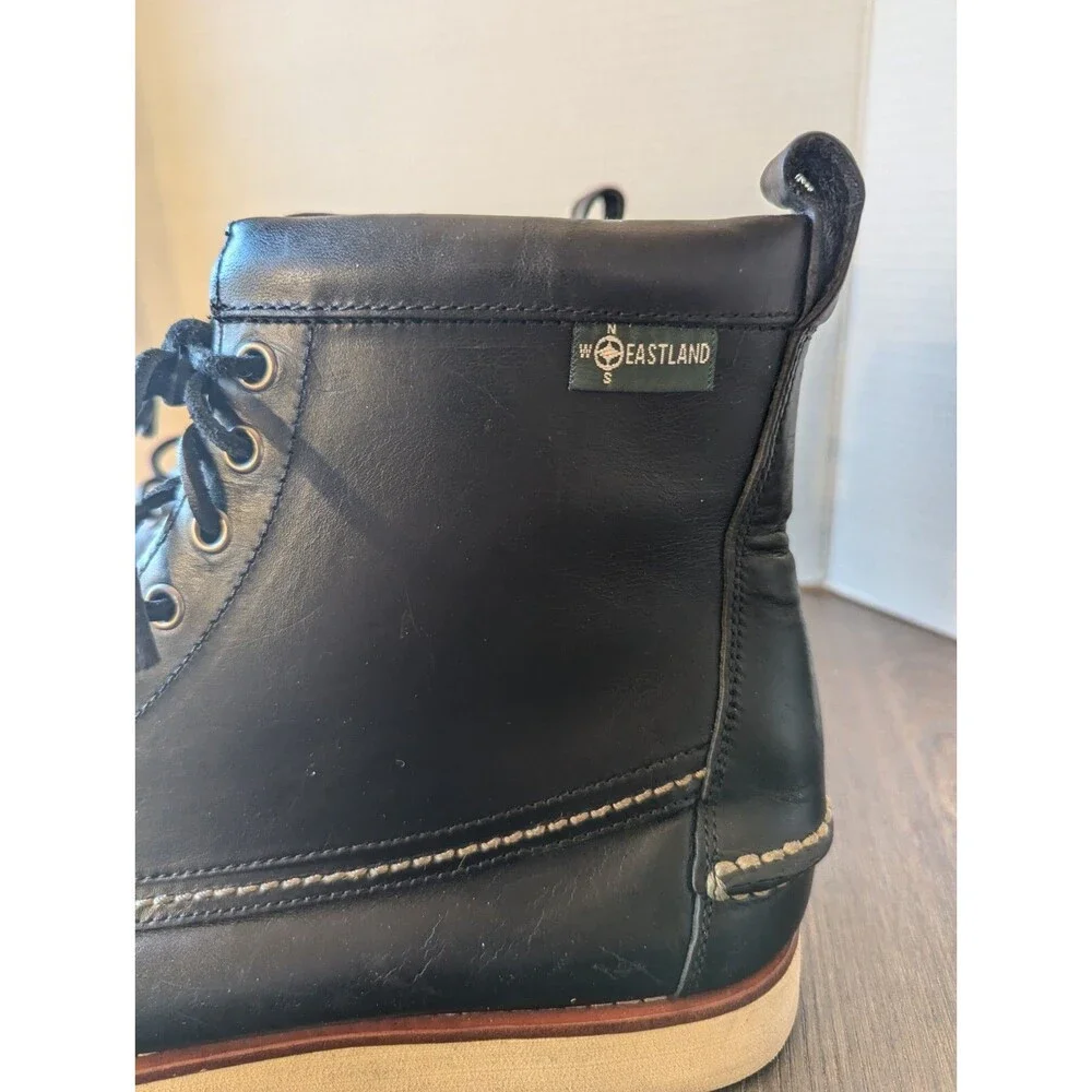 Eastland Sherman 1955 Lace Up Boots Mens 13 M Black Leather Logo Stitching